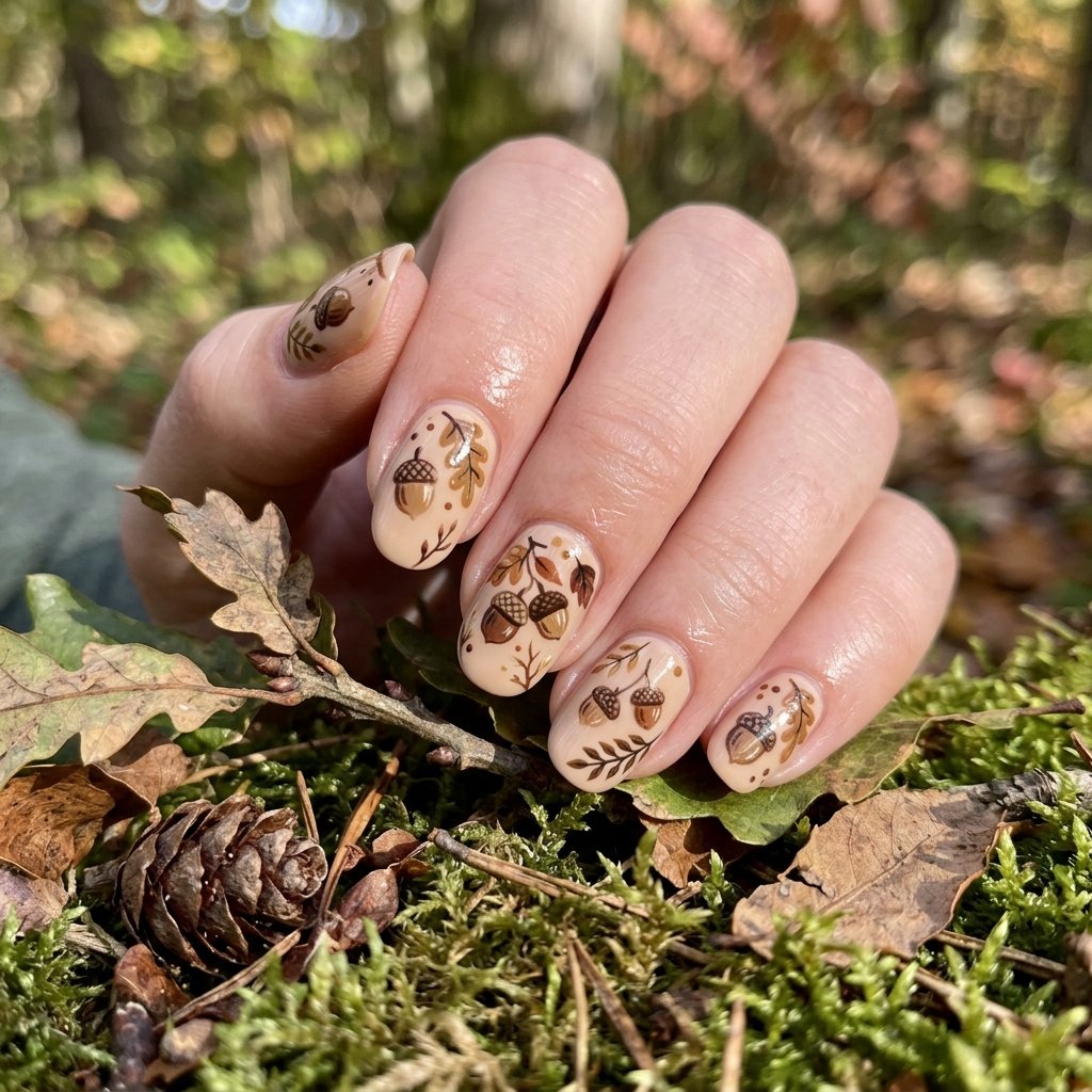Cute Acorn Nail Ideas