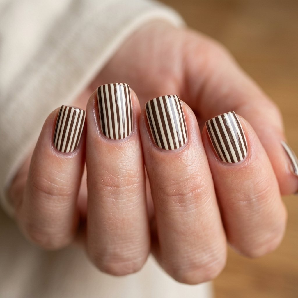 Cute Striped Fall Nail Ideas