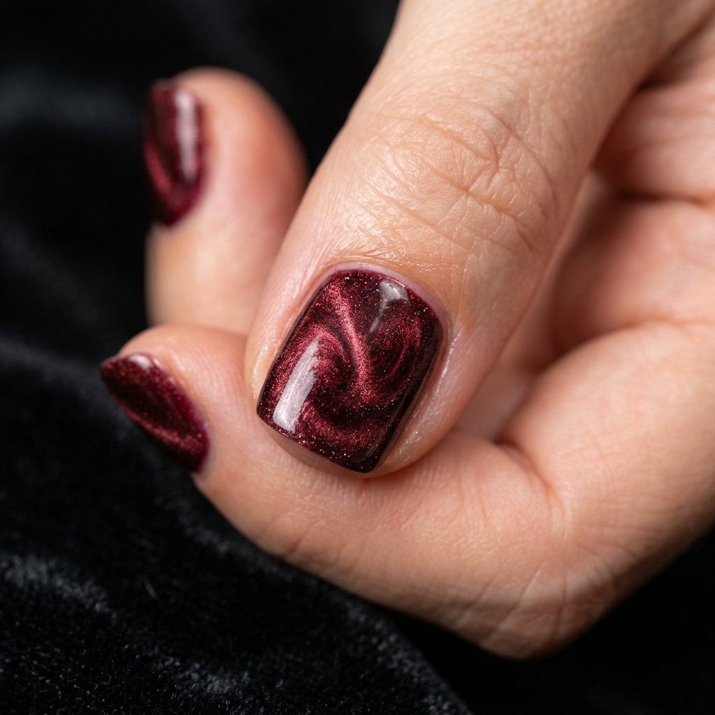 Rich Burgundy Velvet Shimmer