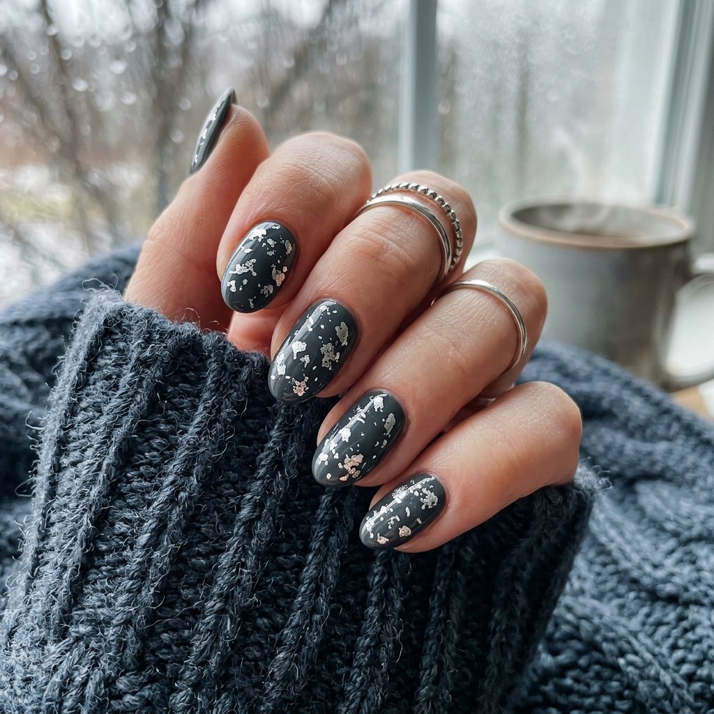 Charcoal Silver Fleck Overlay