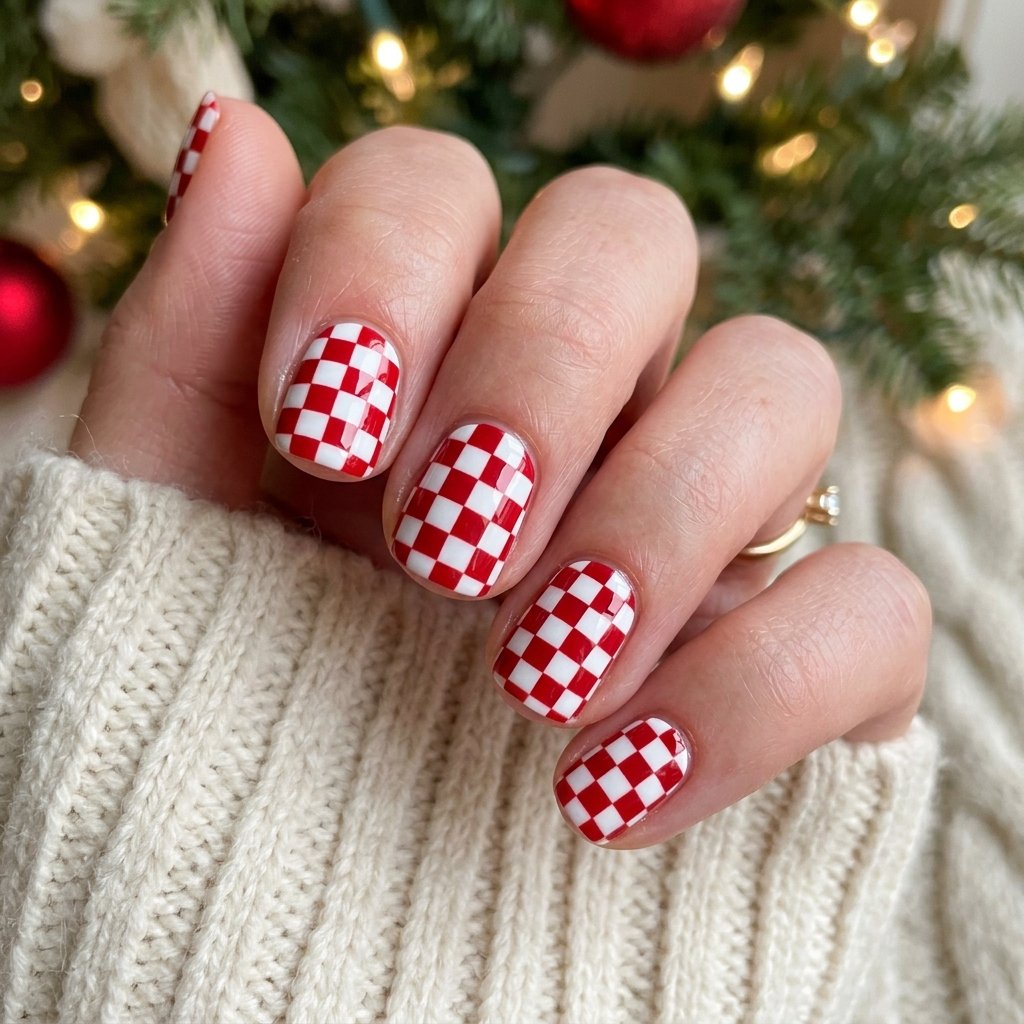 Classic Red and White Checkerboard