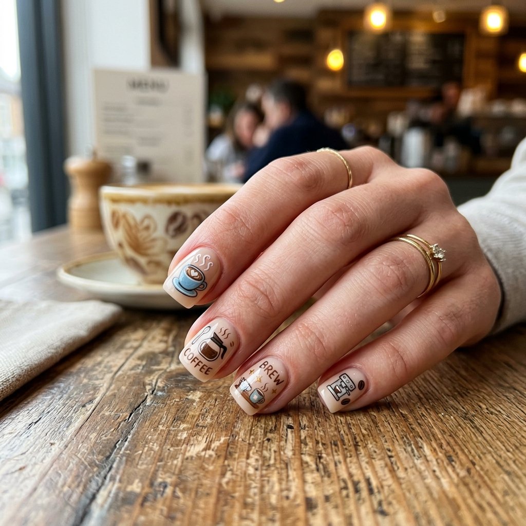 Cute Coffee Cup Nail Ideas