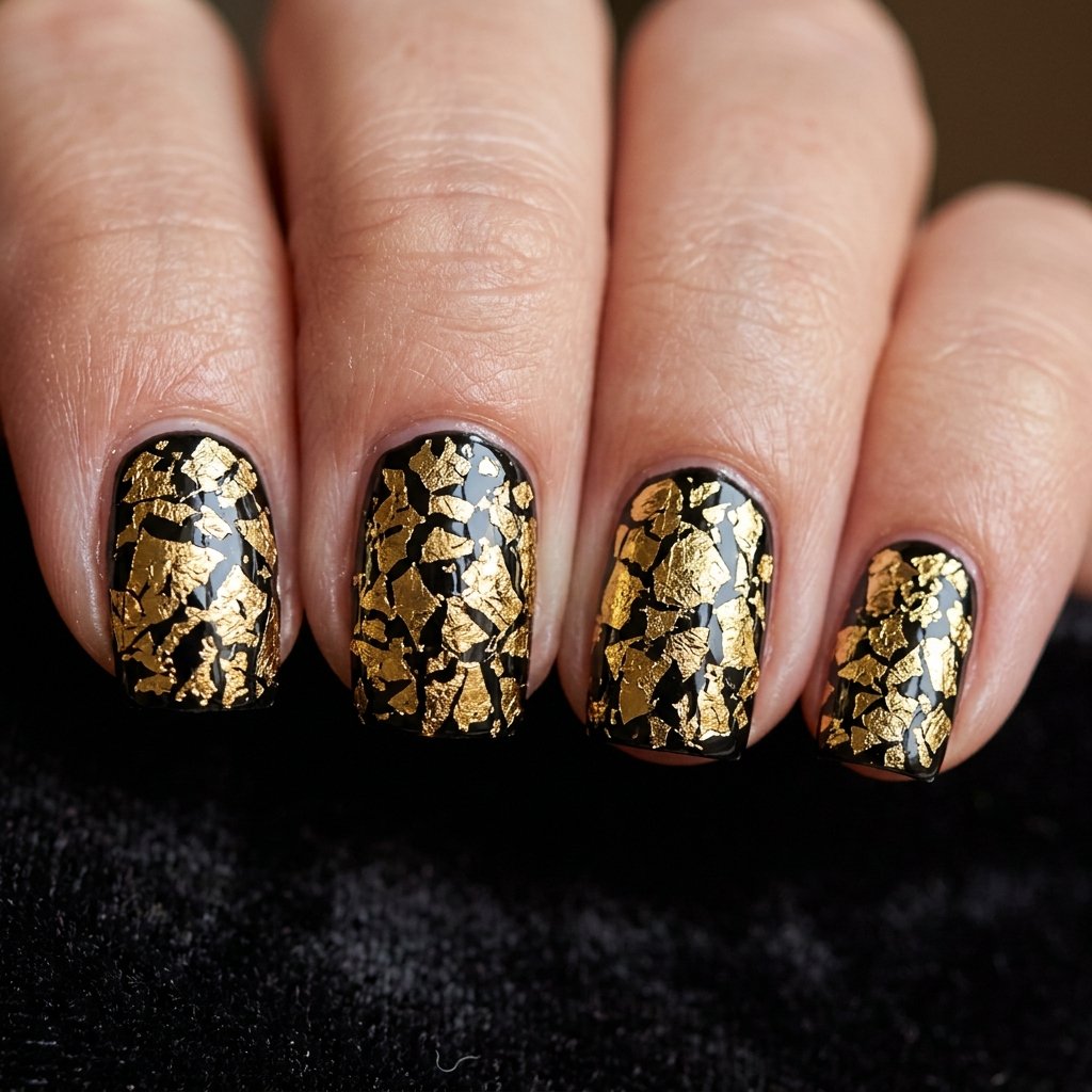 30 Fall Nails Ideas to Inspire Your Next Manicure This Season 2026 21 Cracked Foil Nail Ideas