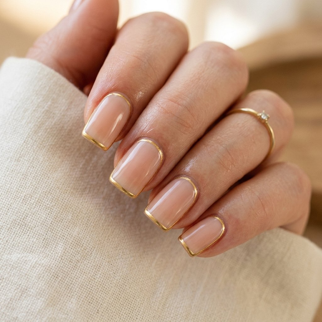 30 Fall Nails Ideas to Inspire Your Next Manicure This Season 2026 24 Gilded Line Nail Ideas