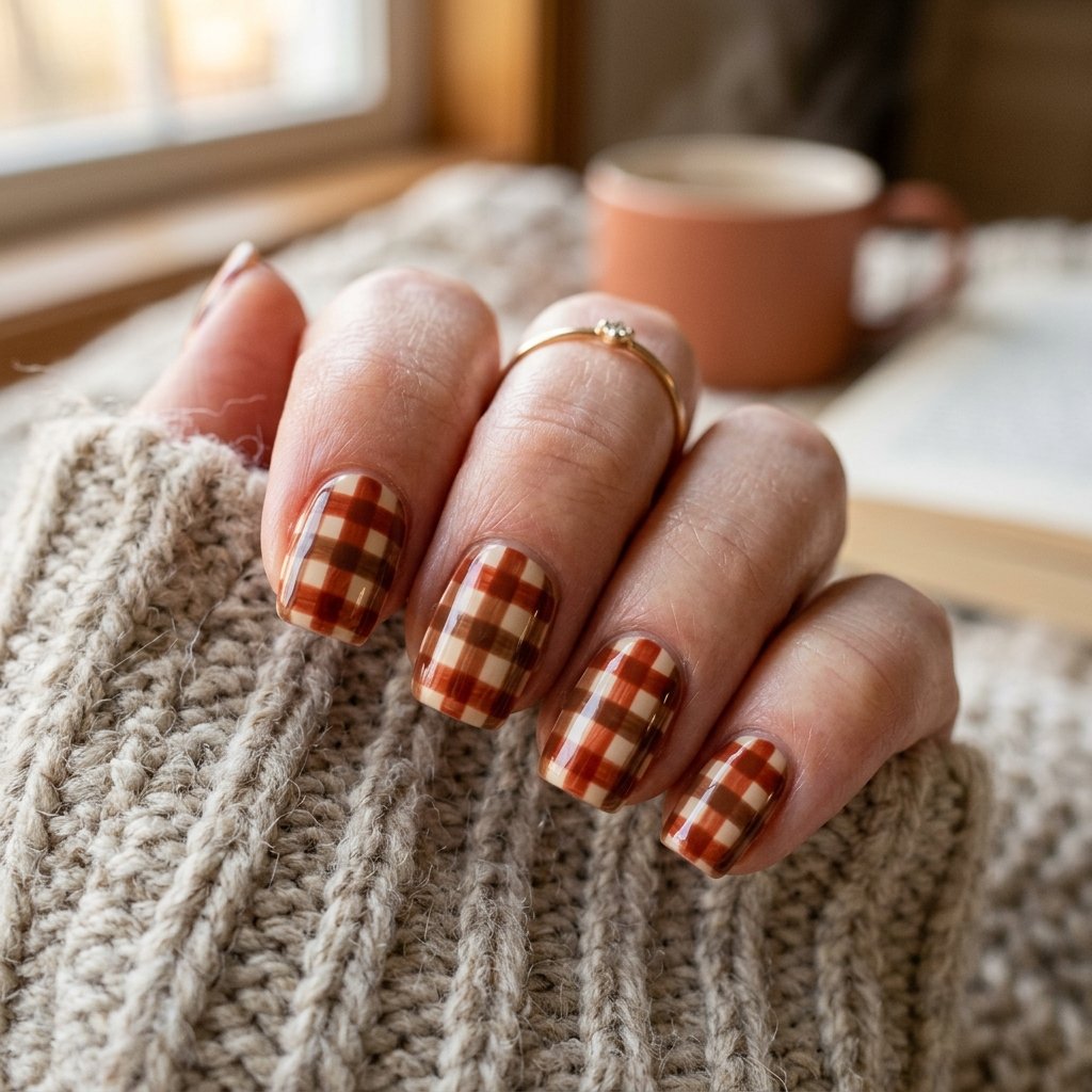 Cute Gingham Nail Ideas