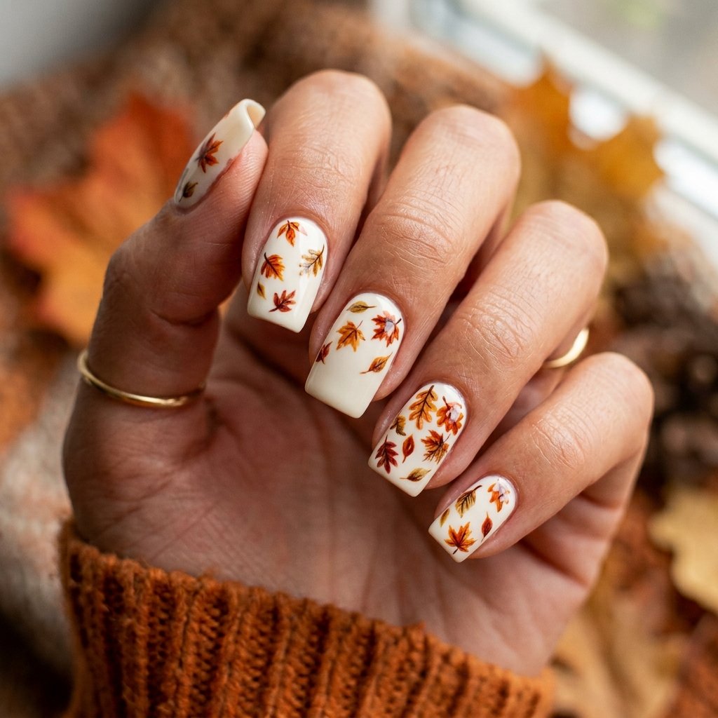 Cute Autumn Leaf Nail Ideas