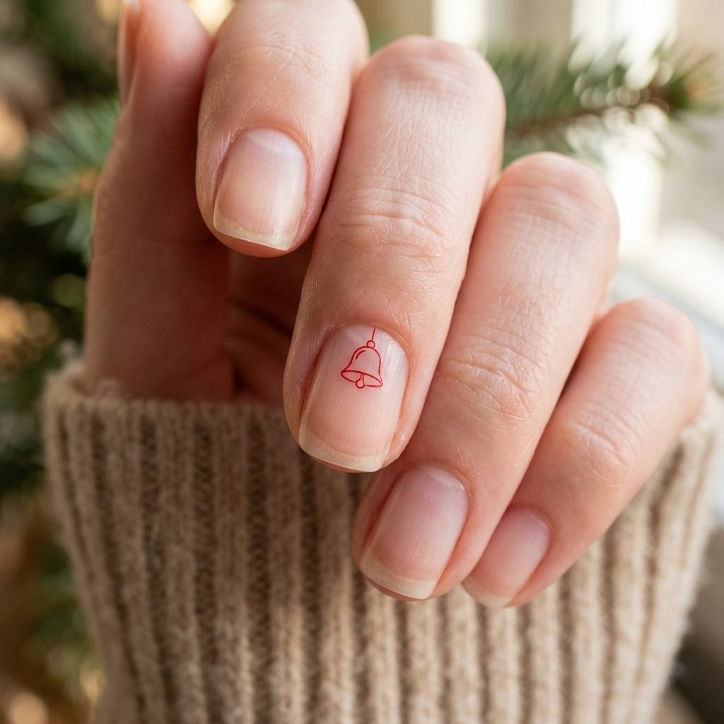 Shimmering Red Jingle Bell Line Art