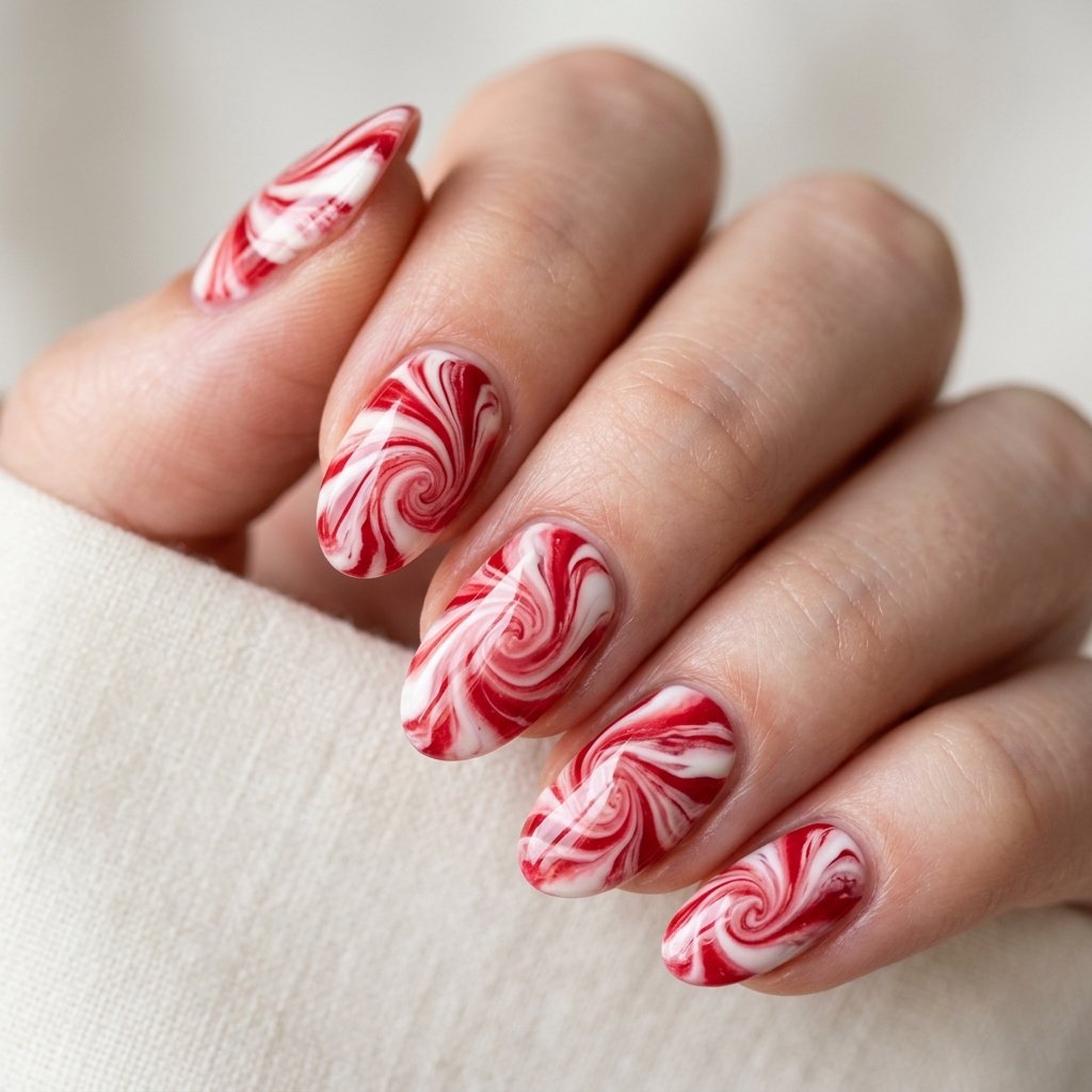Marbled Red and White Designs