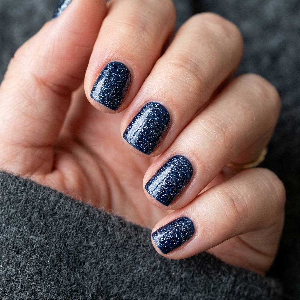 Subtle Midnight Blue Galaxy Sparkle