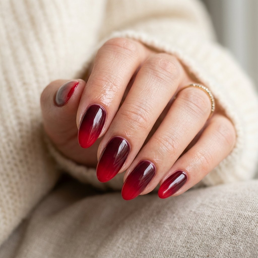 Rich Crimson Ombre Fade