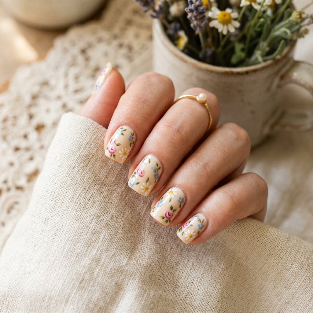 Cute Milkmaid Nail Ideas