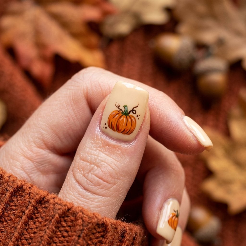 Cute Pumpkin Nail Ideas