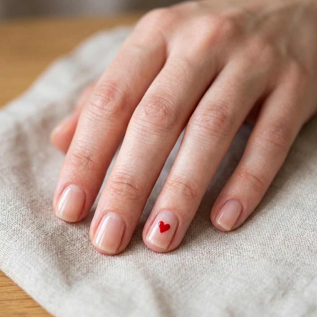 30 Minimalist & Bold Short Nails Art Ideas You'll Love 32 Tiny Heart Detail on Ring Finger