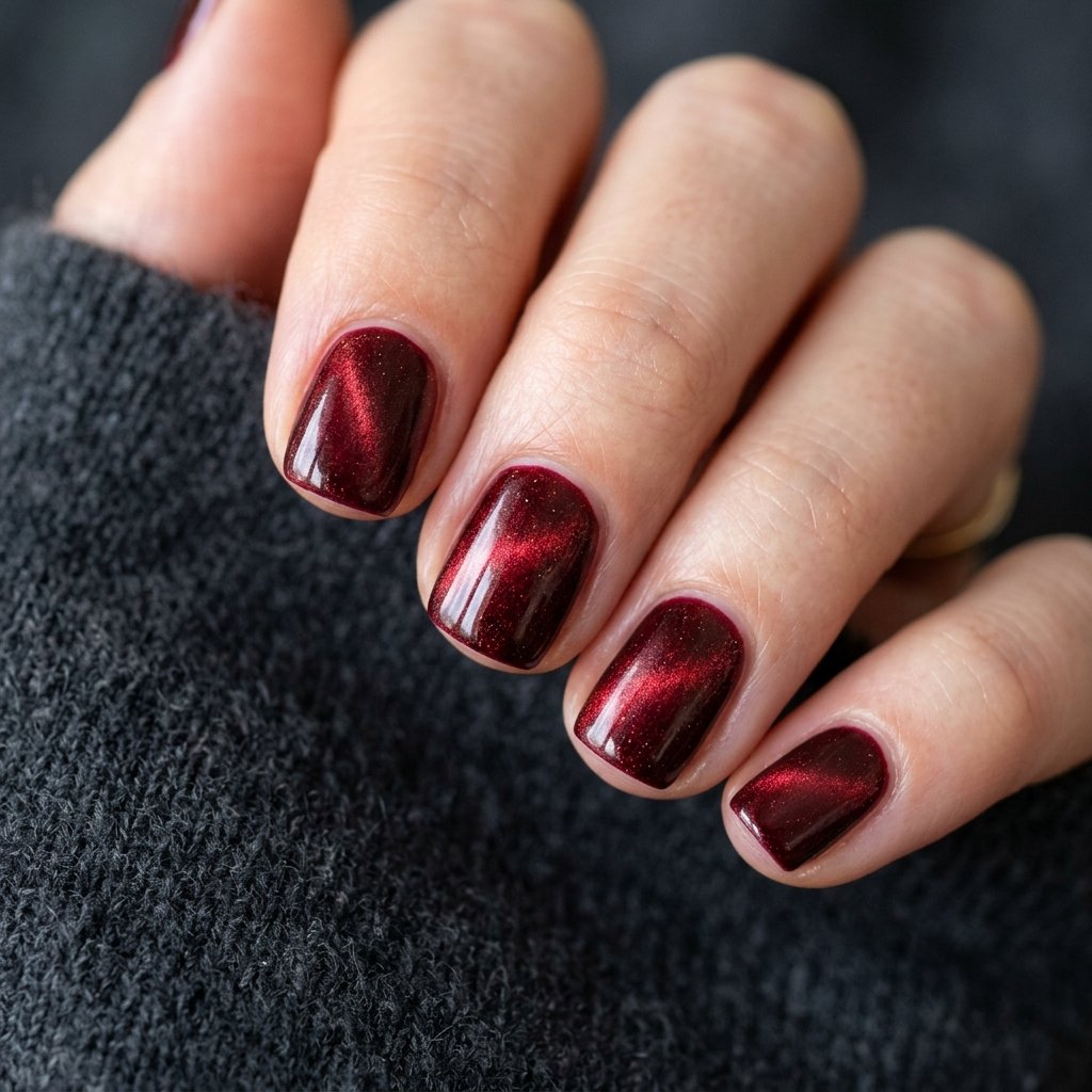 30 Stunning Christmas Nails Simple Ideas You Can Do at Home 22 Simple Velvet Red Finish