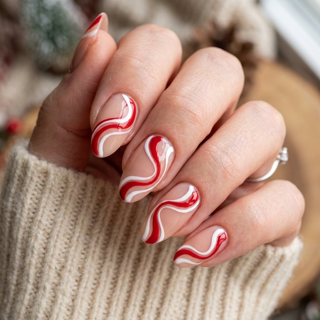 Candy Cane Ribbon Swirls