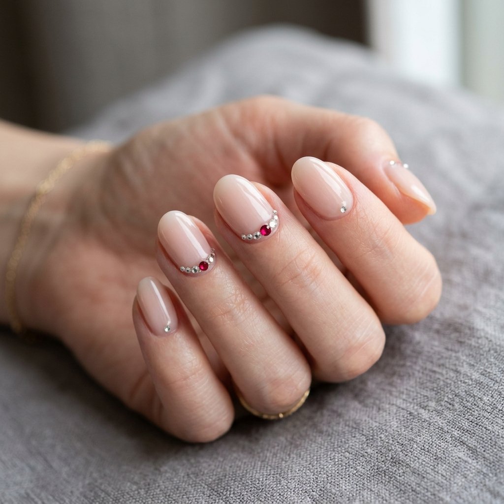 Ruby Rhinestone Nail Accents