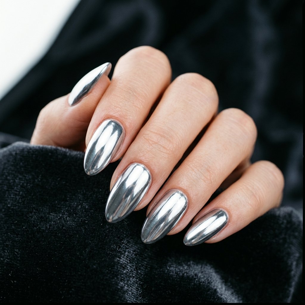 Silver Chrome Nail Finishes