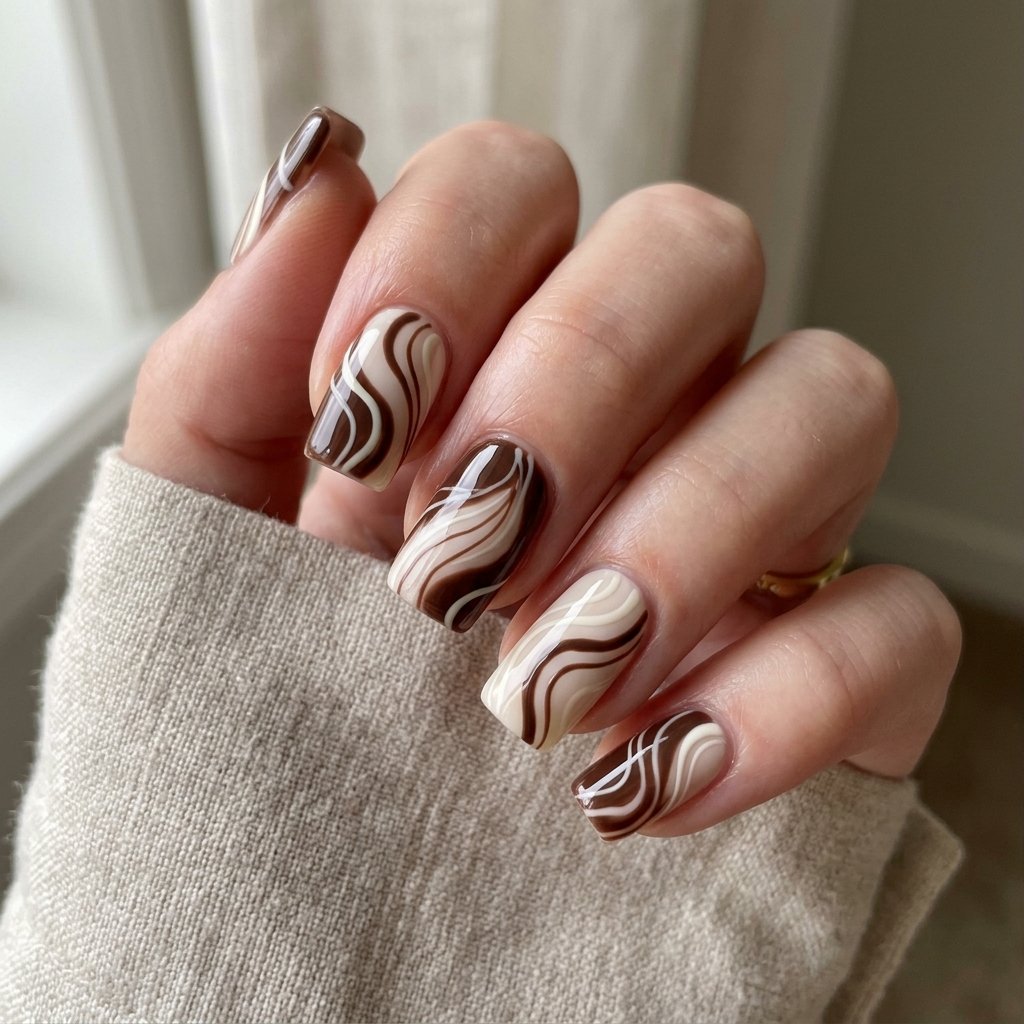 32 Fall Nails 2026 Ideas That Are Actually Wearable 13 Swirl Pattern Nail Ideas
