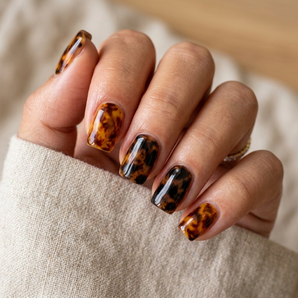 30 Fall Nails Ideas to Inspire Your Next Manicure This Season 2026 17 Tortoiseshell Nail Ideas