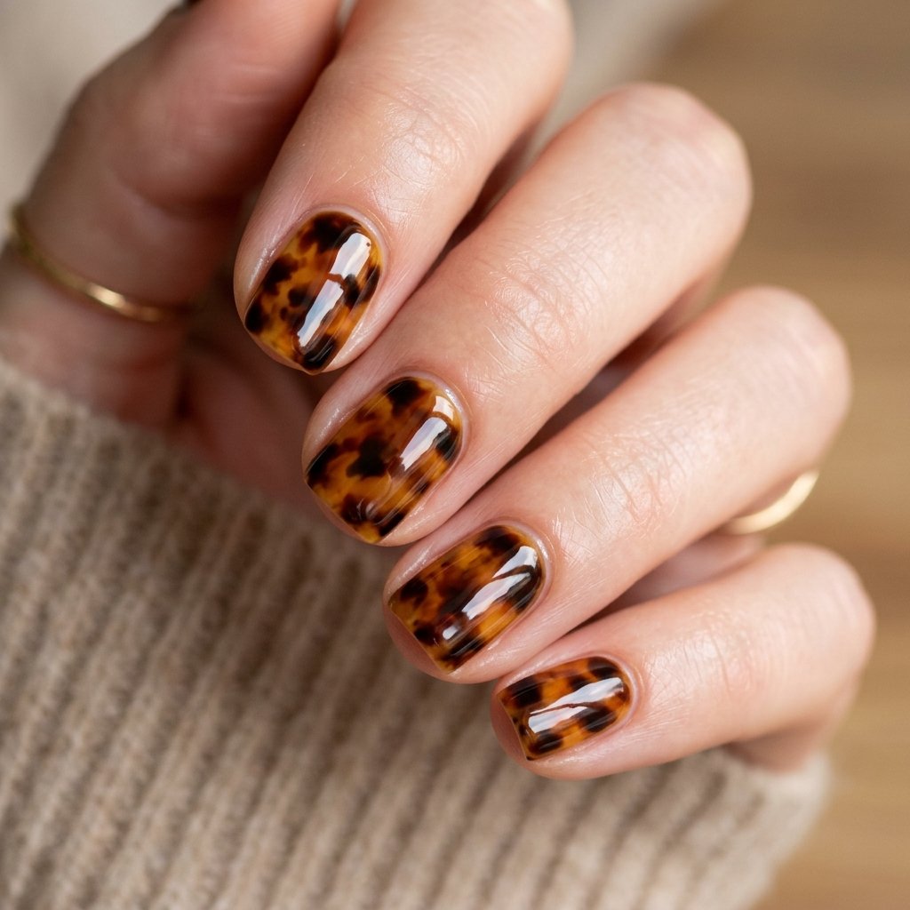 30 Minimalist & Bold Short Nails Art Ideas You'll Love 15 Subtle Tortoiseshell Print