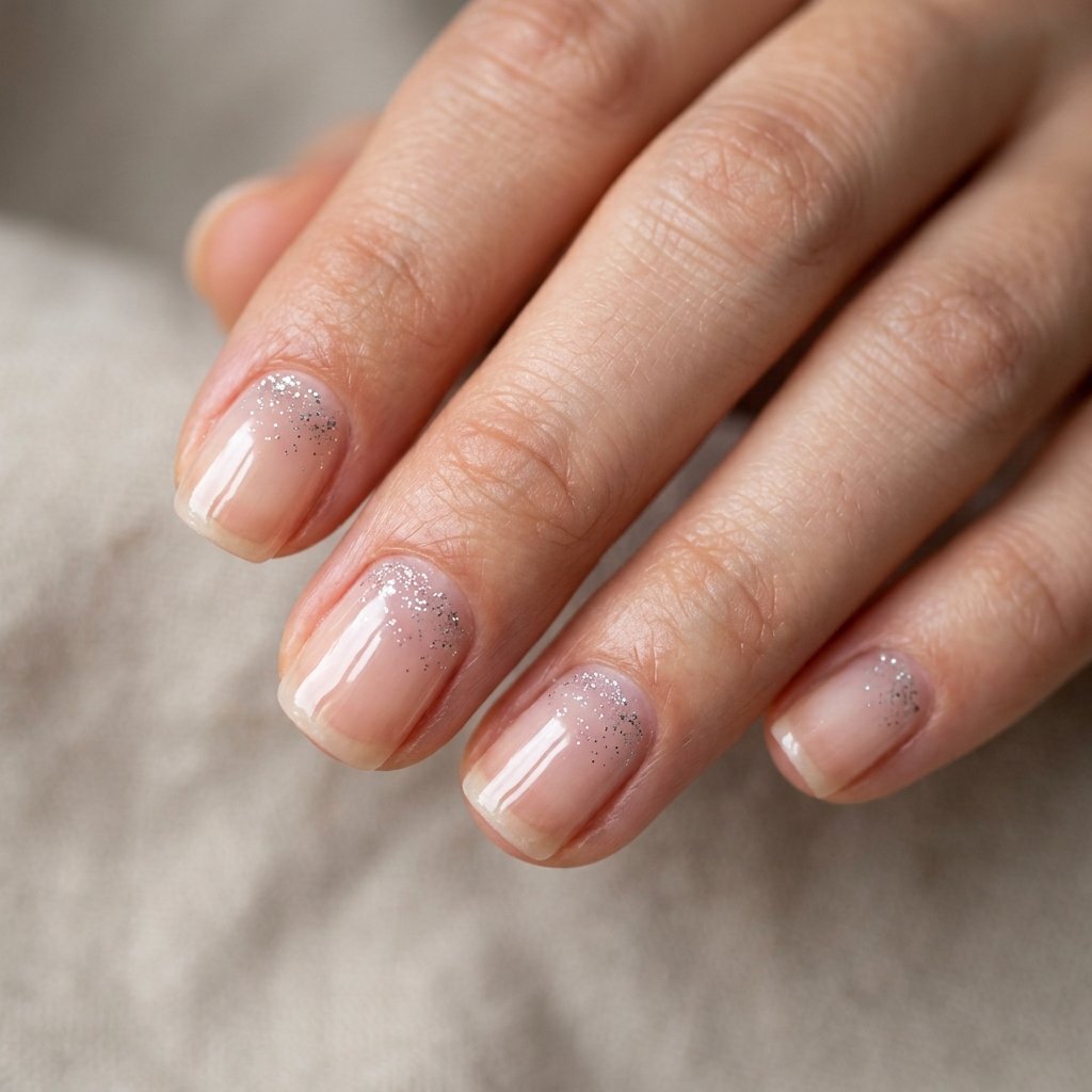 30 Stunning Christmas Nails Simple Ideas You Can Do at Home 15 Tiny Silver Glitter Dusting