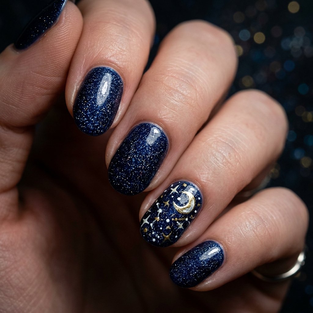 Midnight Blue Galaxy Starry Night