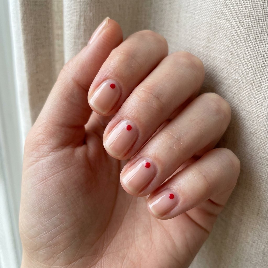Minimalist Single Red Accent Dot