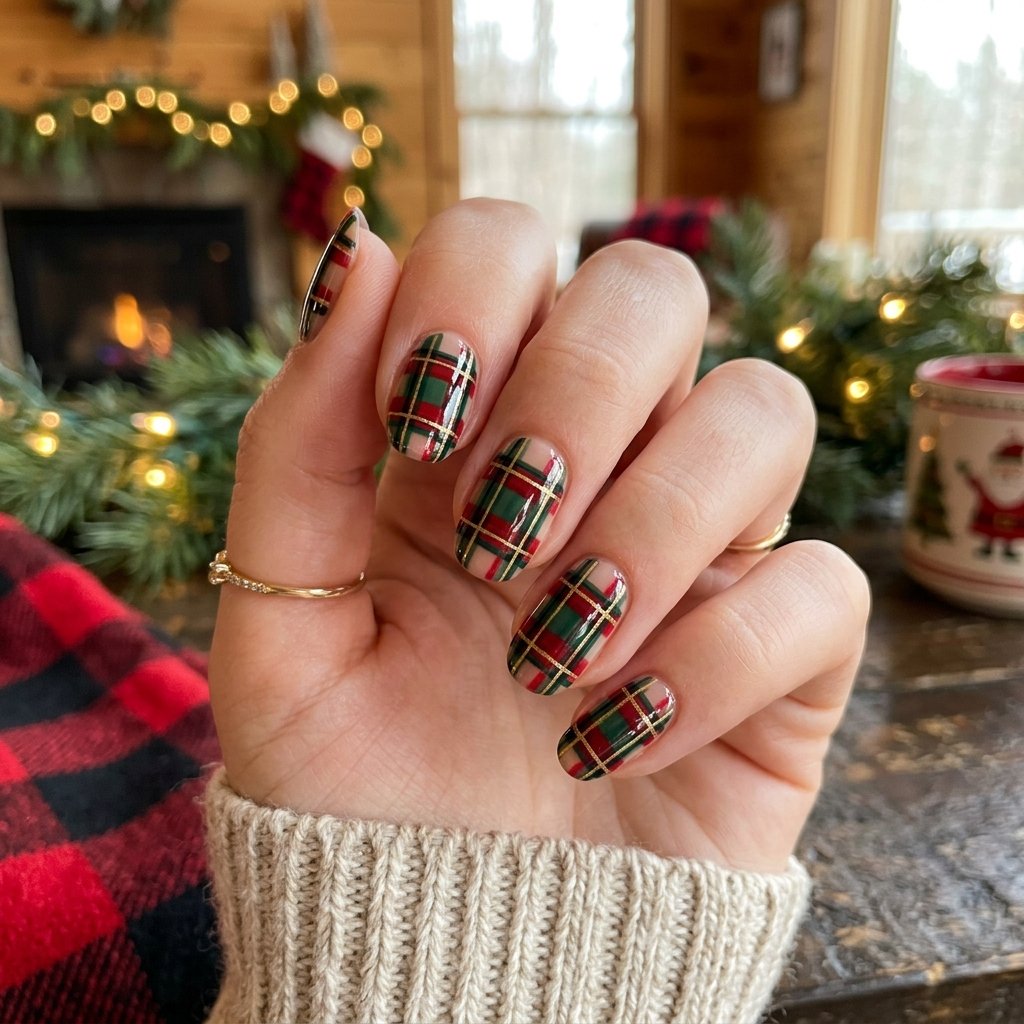 Plaid Pattern Nails