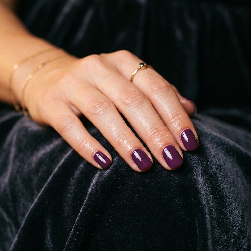 Plum Purple Short Nail Ideas