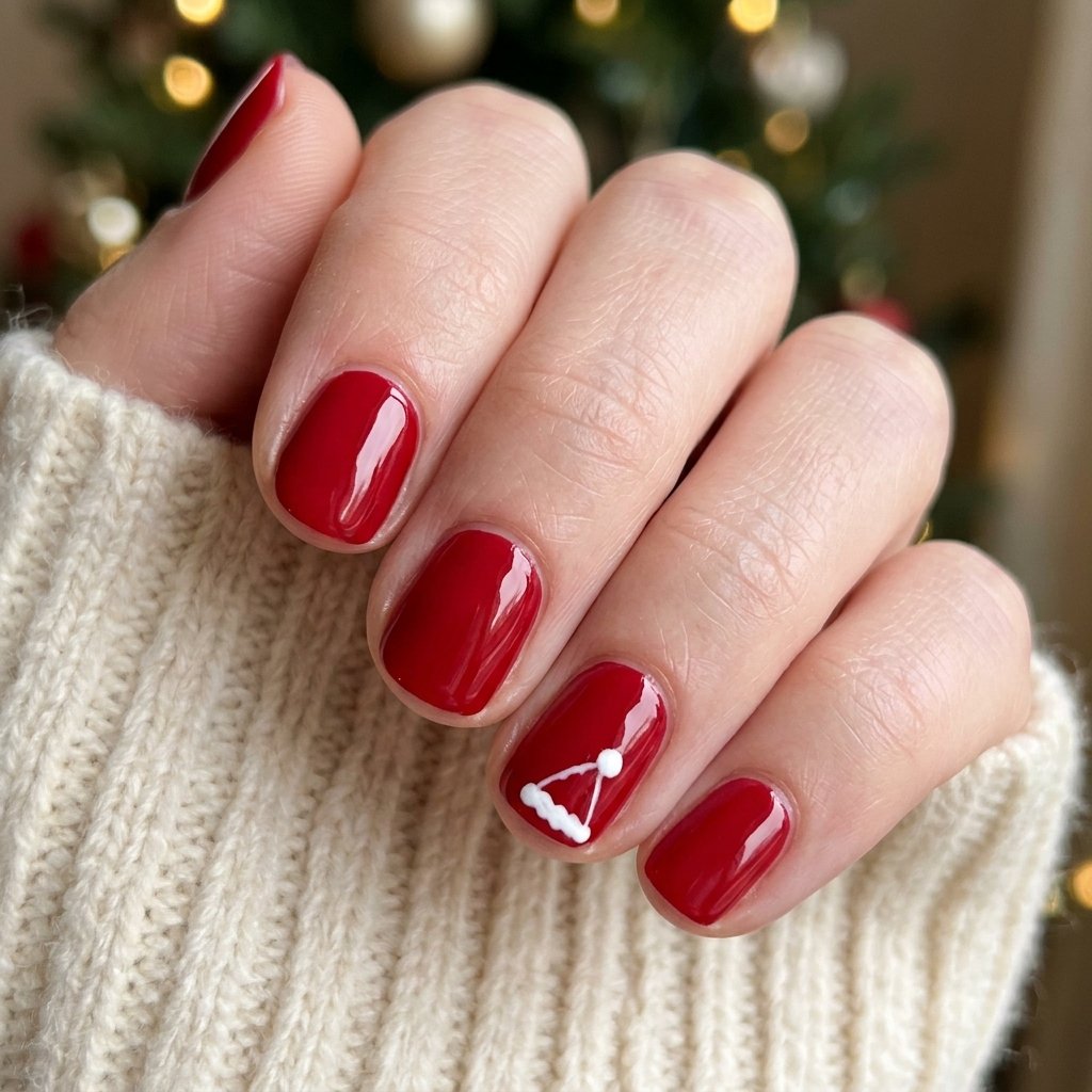 Red Base with Micro Santa Hat Detail