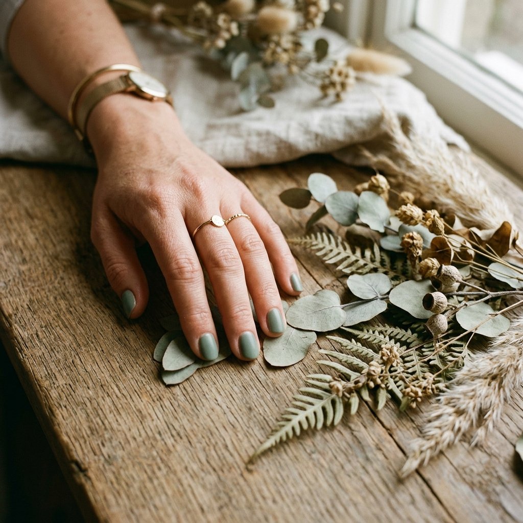 Sage Green Short Nail Ideas