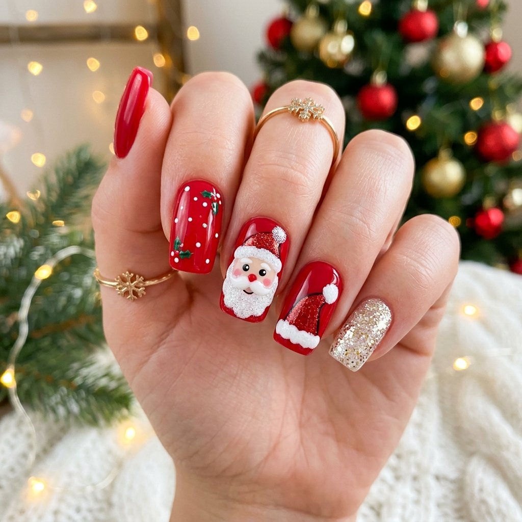 Santa Inspired Nails