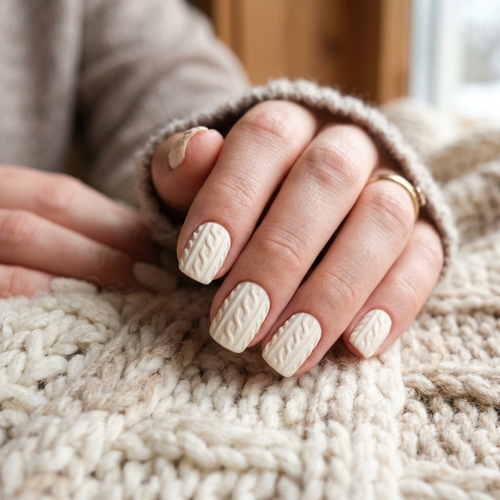 30 Minimalist & Bold Short Nails Art Ideas You'll Love 25 Cozy Cable Knit Texture
