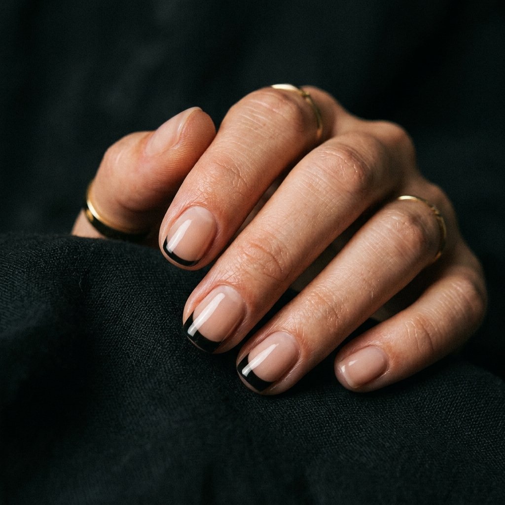 Black Tip French Nail Ideas