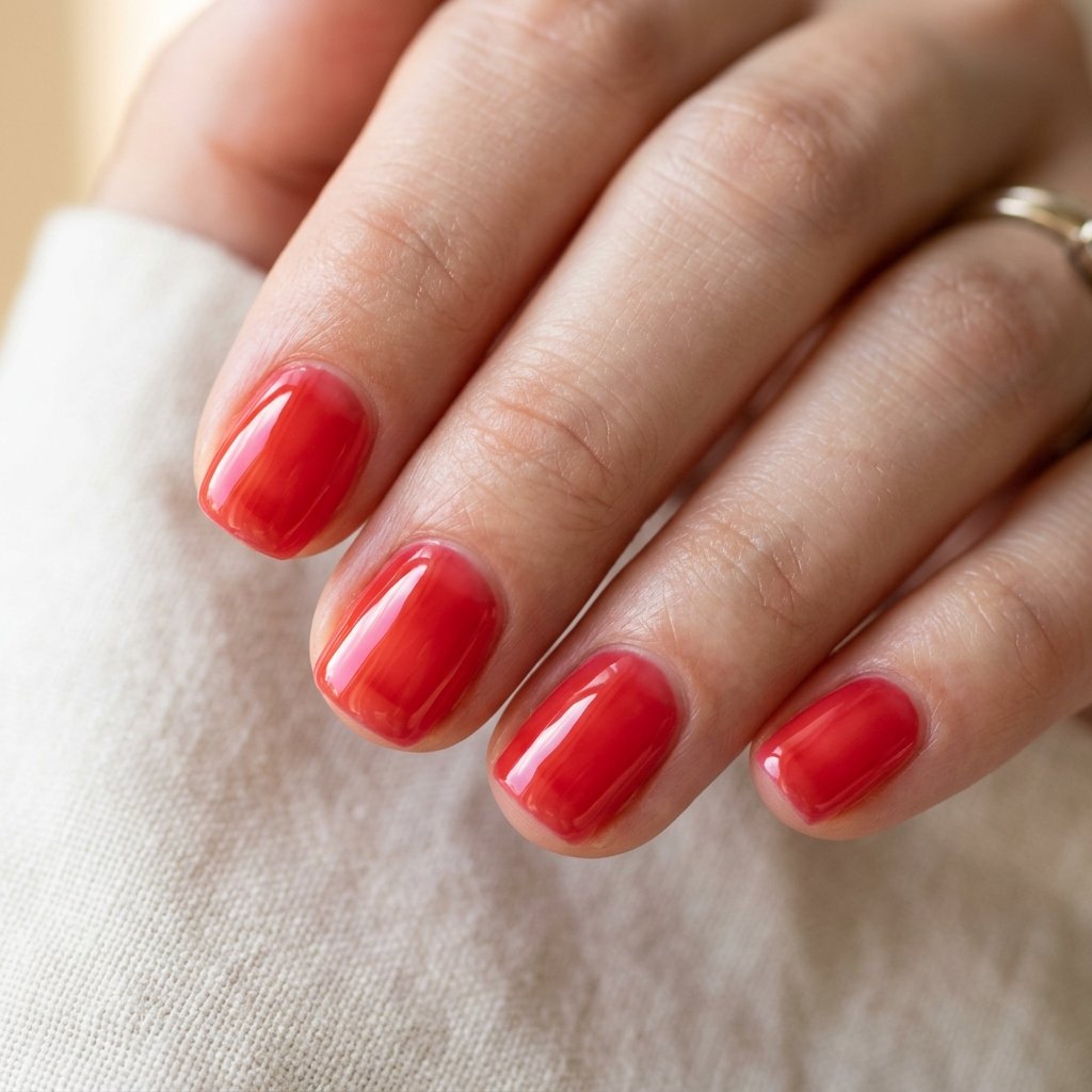 30 Stunning Christmas Nails Simple Ideas You Can Do at Home 31 Translucent Jelly Red Look
