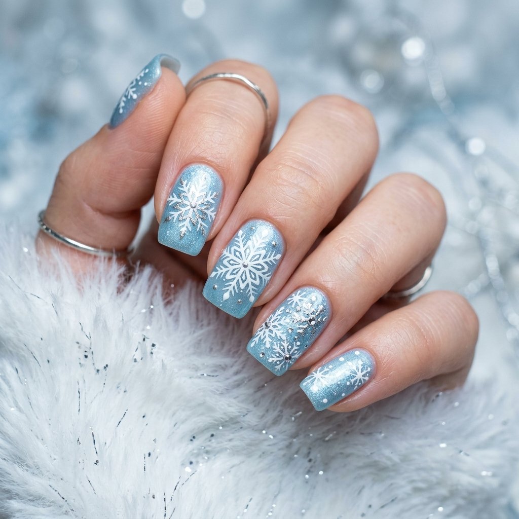 Snowflake Nail Art