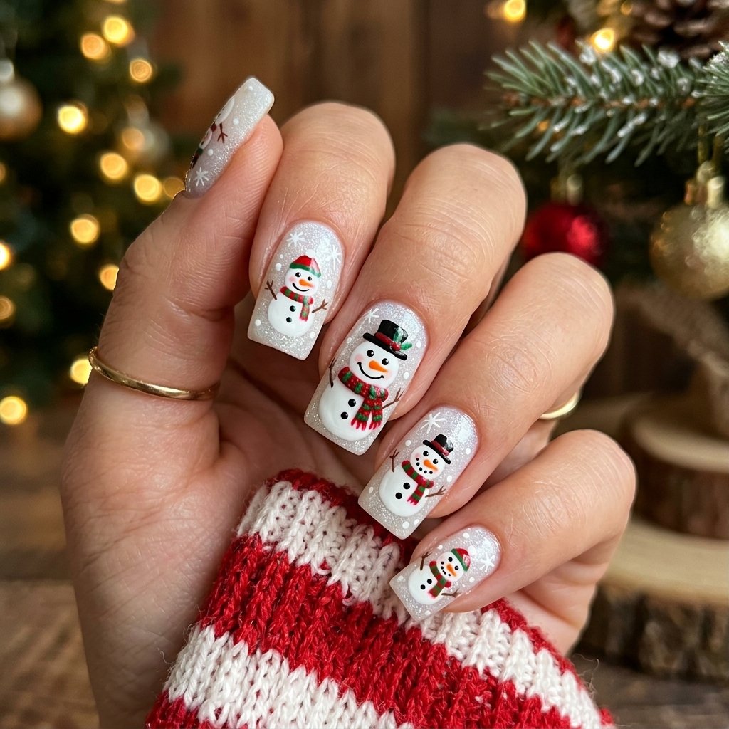 Snowman Nail Designs