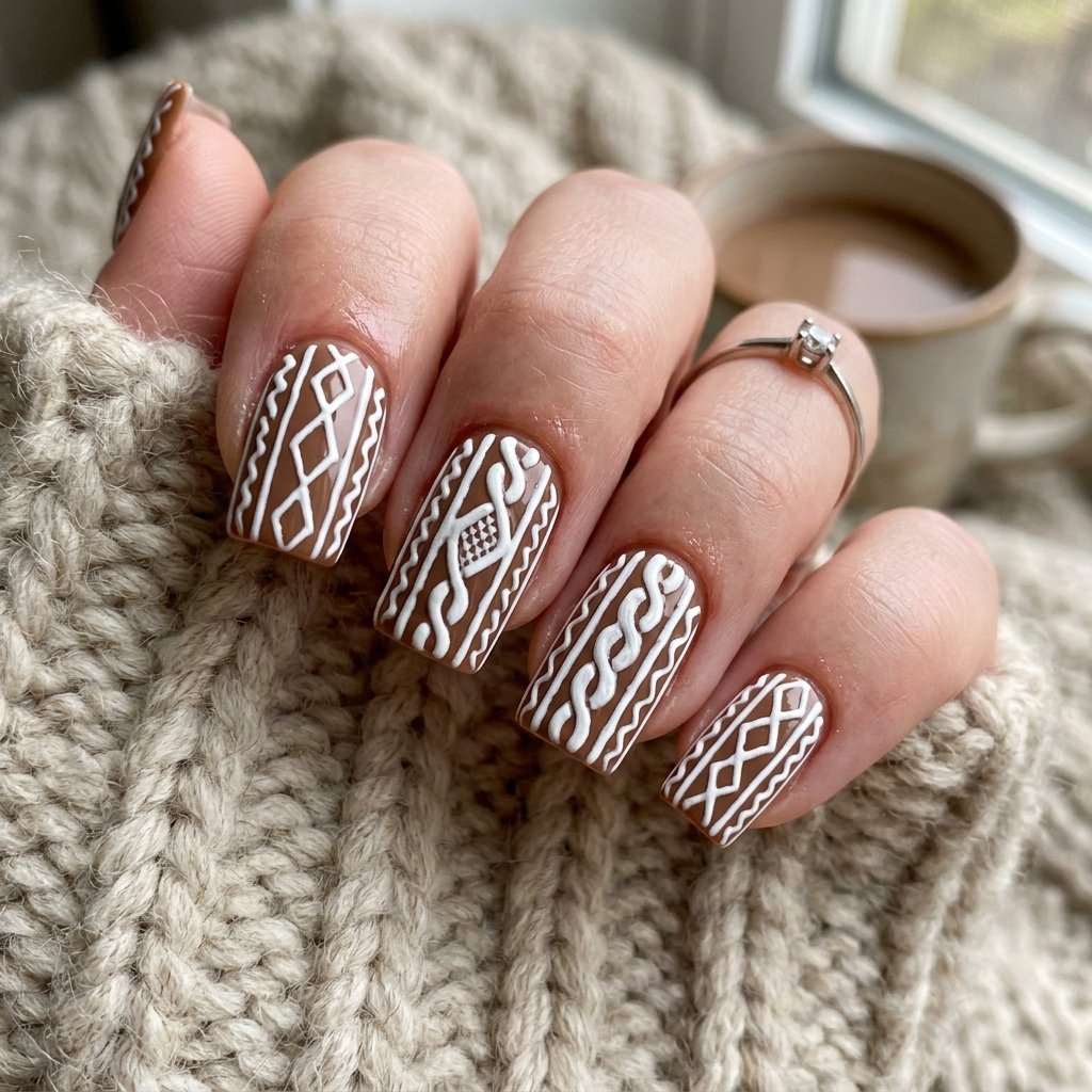 32 Fall Nails 2026 Ideas That Are Actually Wearable 20 Cozy Sweater Nail Ideas