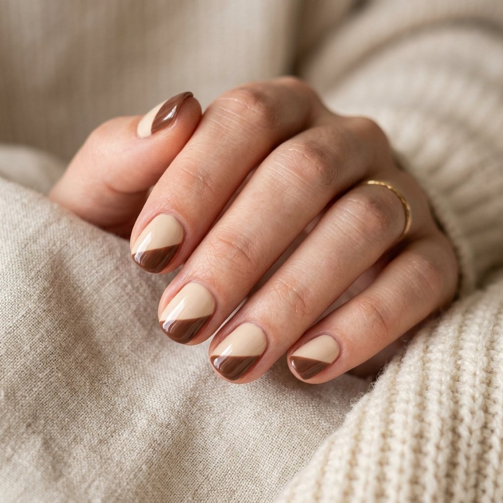 Two-Tone Short Nail Ideas