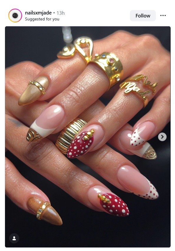Metallic Gold Foil Nail Accents