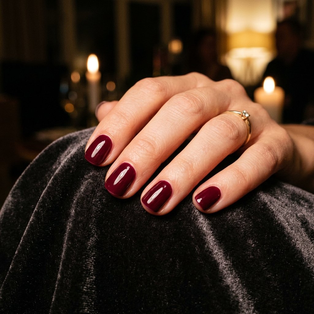 Rich Wine Short Nail Ideas