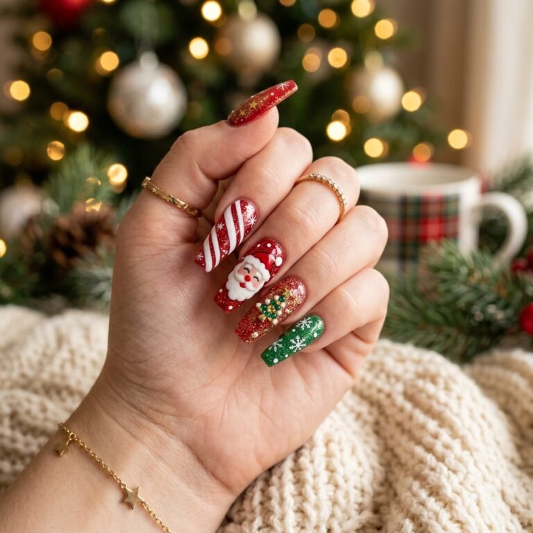christmas nails acrylic