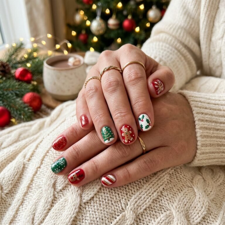 christmas nails short