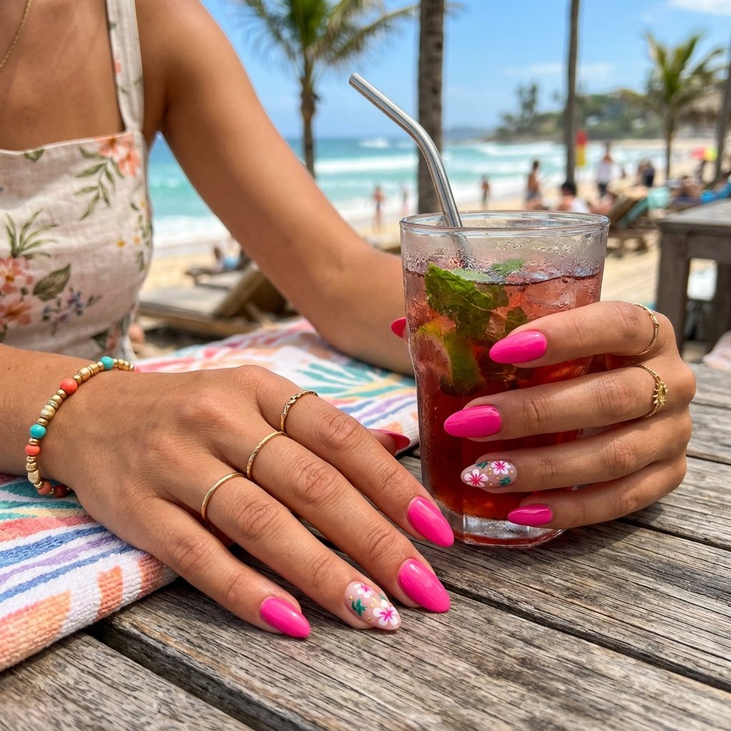 pink summer nails