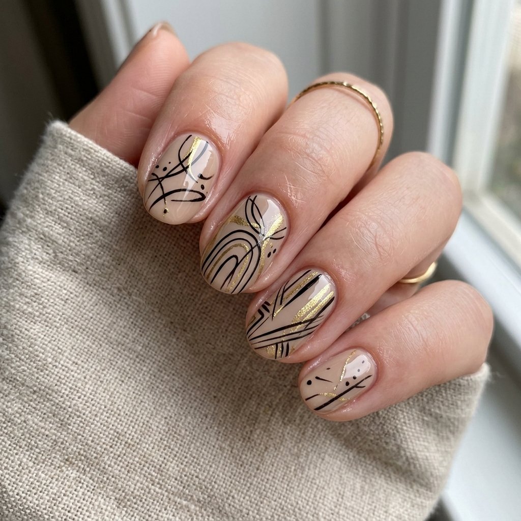 Abstract Line Art Nail Ideas