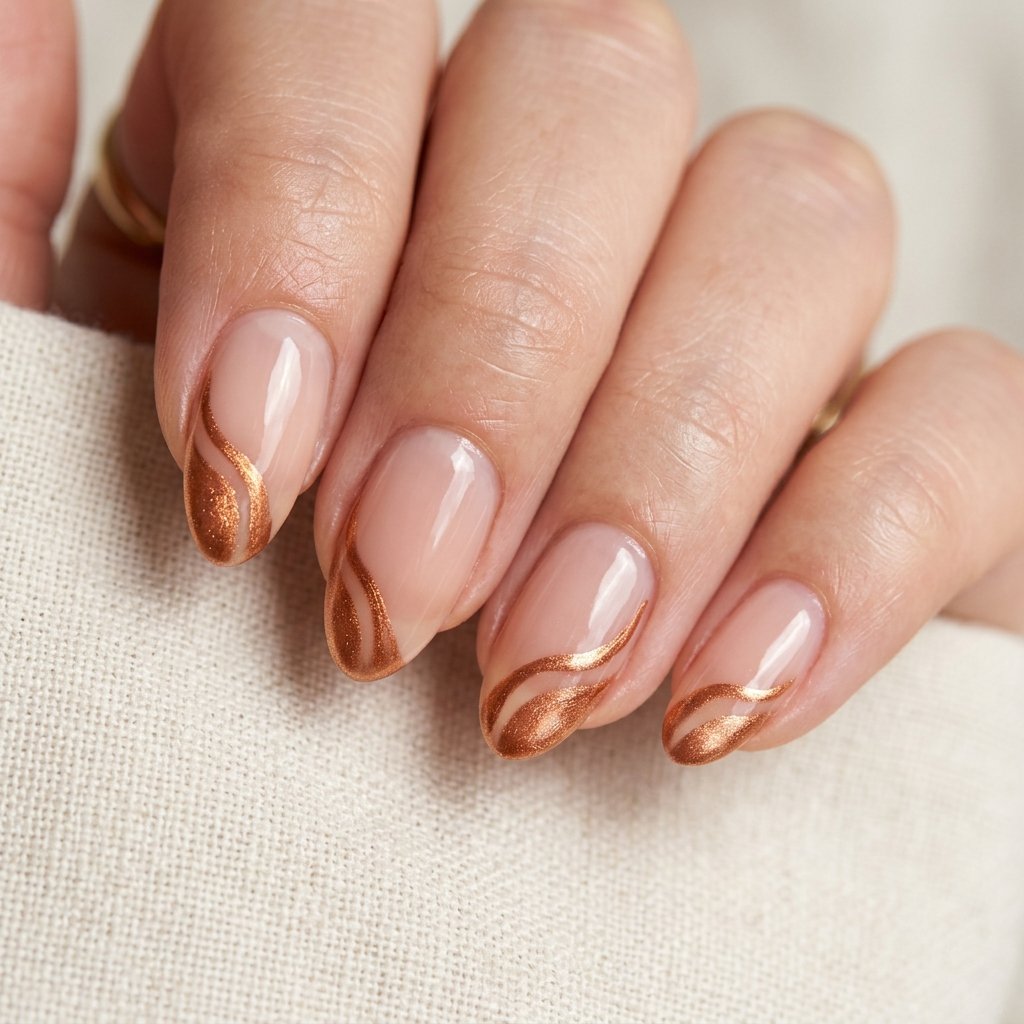 Metallic Copper Swirl Edges