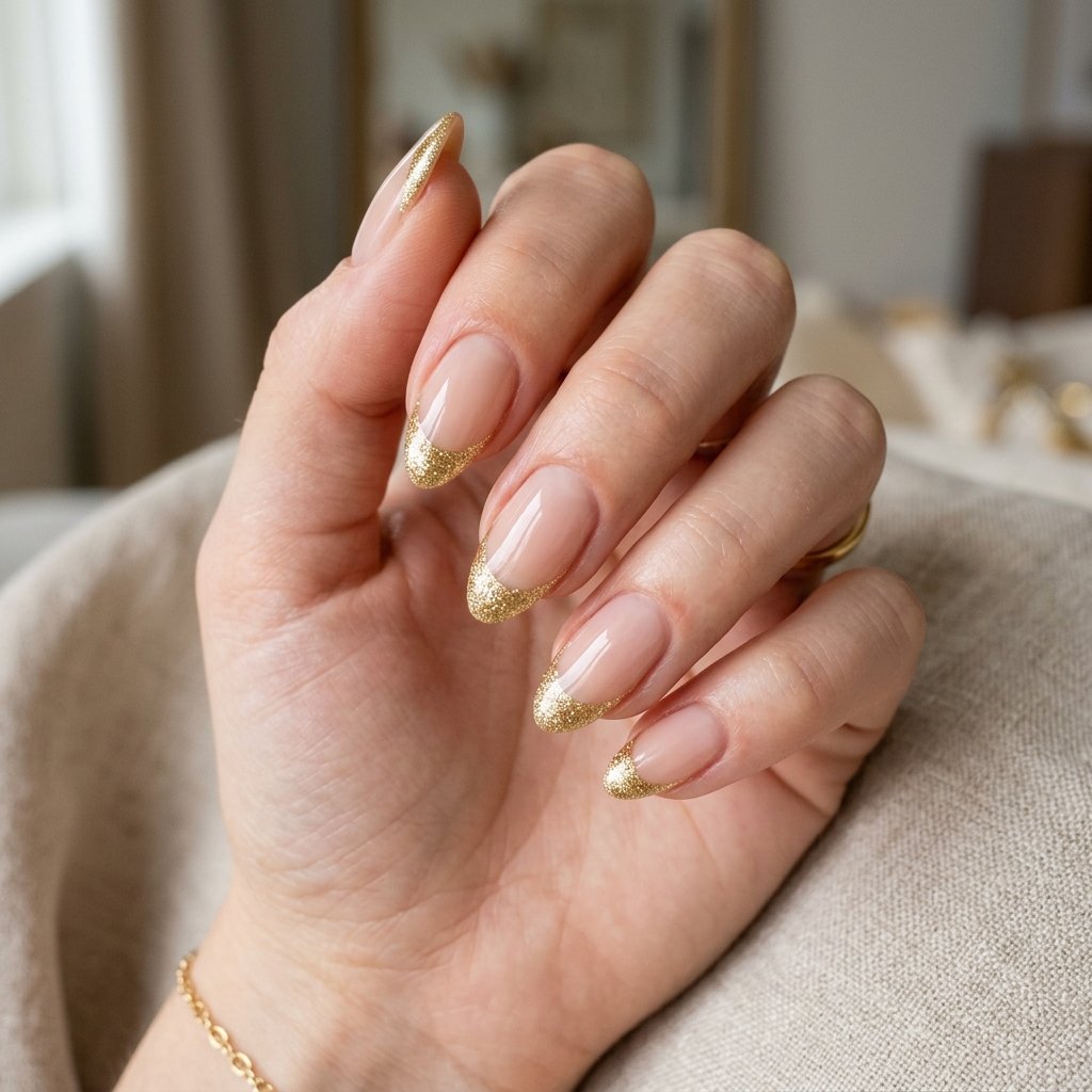 Sparkling French Tip Nails