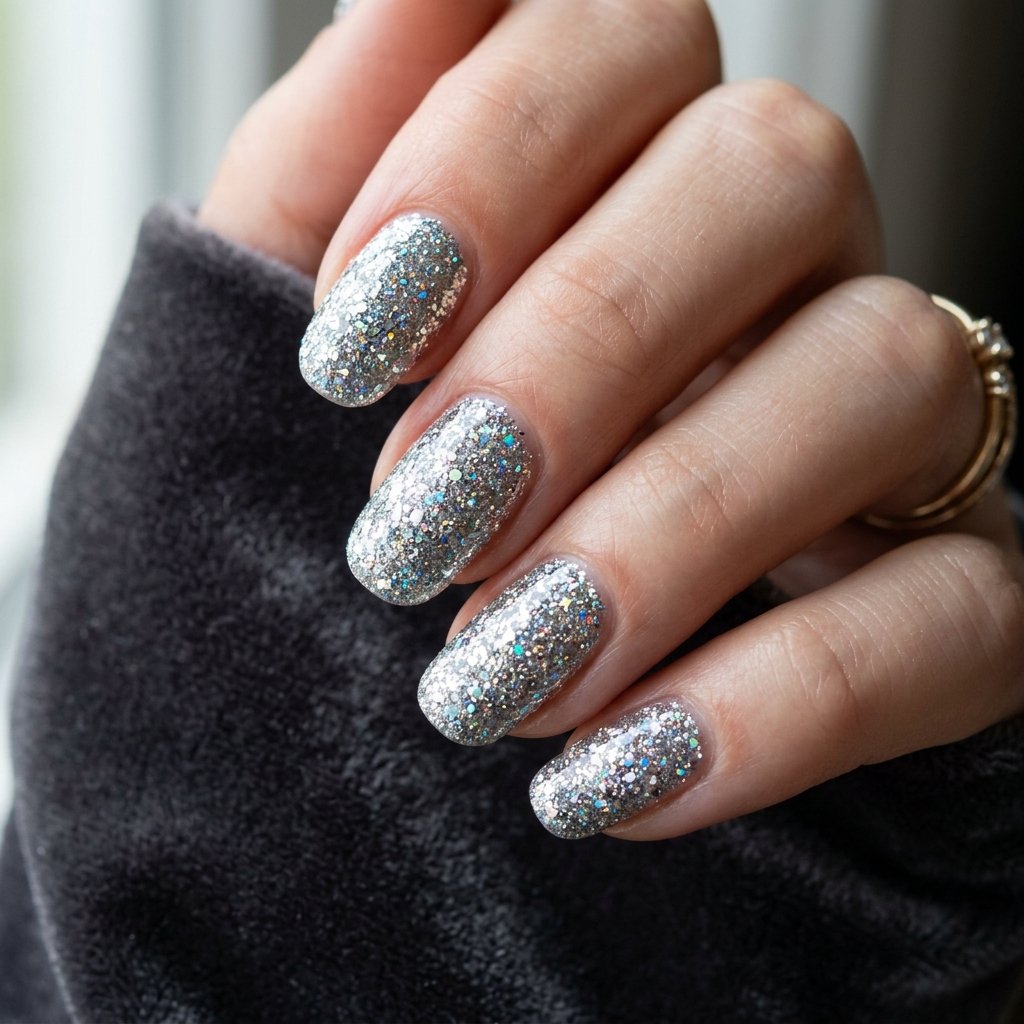Glitter Gown Nail Ideas