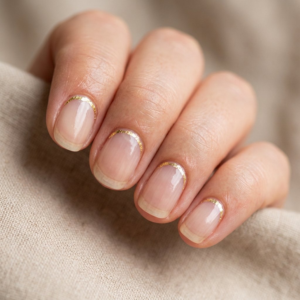 Bare Canvas with Gold Cuticle Foil