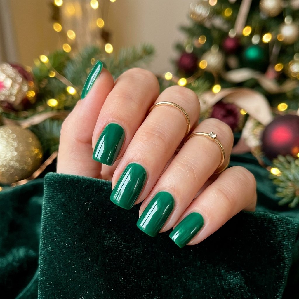 Emerald Green Jewel Nails